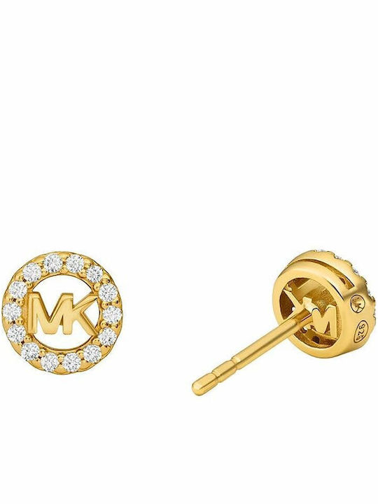 Michael Kors Premium Silver Stud Earrings Gold Plated with Stones