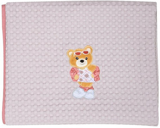 Greenwich Polo Club Blanket Cot 8843 Waffle Lilac Lila - Pomegranate 110x150cm
