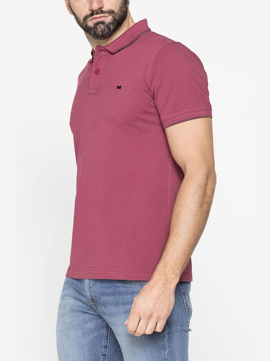 Carrera Jeans Ανδρική Μπλούζα Κοντομάνικη Polo Dusty Pink