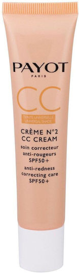 Payot Creme No2 CC Ενυδατική Κρέμα Προσώπου Ημέρας με SPF50 για Ευαίσθητες Επιδερμίδες 40ml