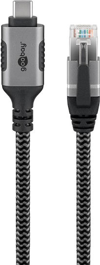 Goobay 70752 Μετατροπέας Καλωδίου Usb C Rj-45 Μαύρος Μαύρο Άργυρος