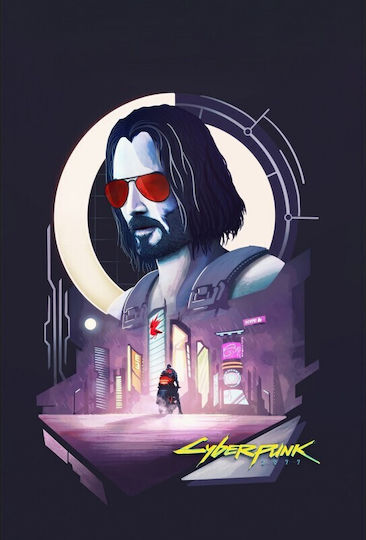 Cyberpunk 2077 Keanu Reeves pe Pânză 80x50 cm