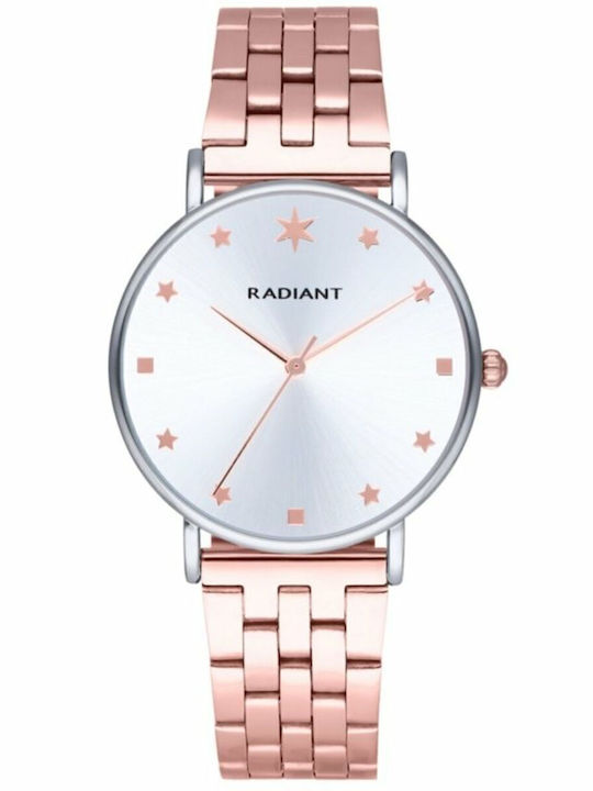 Radiant Γυναικείο Ρολόι 36mm Μπαταρίας με Ροζ Χρυσό / Ροζ Χρυσό Μεταλλικό Μπρασελέ