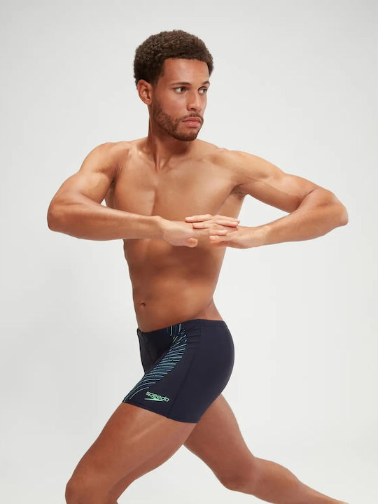 Tech Men's Swimwear Shorts Blue with Patterns
