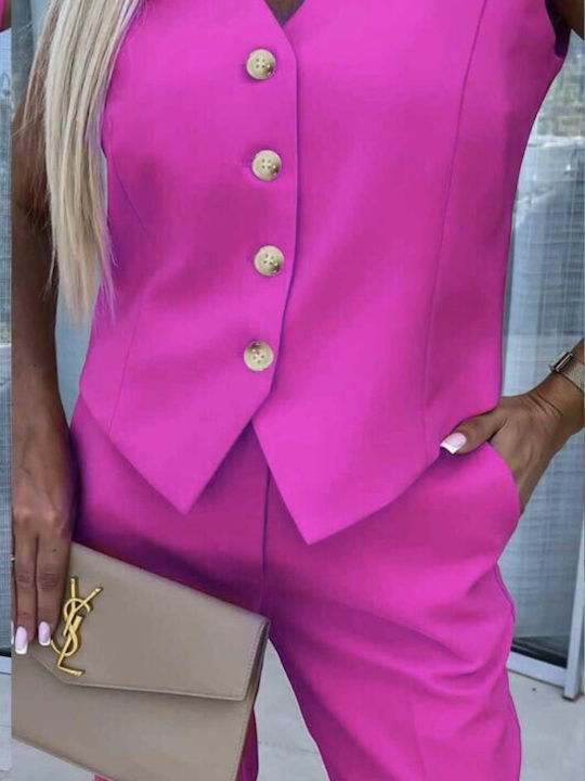 Woman's Fashion Damen Pink Set mit Hose