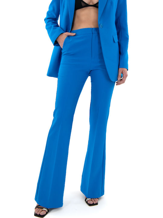 Twenty 29 Damen Hoch tailliert Stoff Hose Bootcut Fit Blue