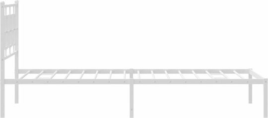 Pat Metalic Alb Cu Plăci Pentru Saltea 107x203cm