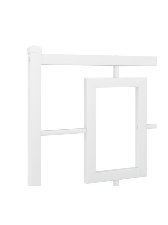 King Size Metallbett Weiß mit Lattenrost für Matratze 193x203cm