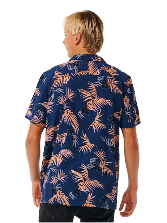 Κοντομάνικο Πουκάμισο Floral Μπλε
