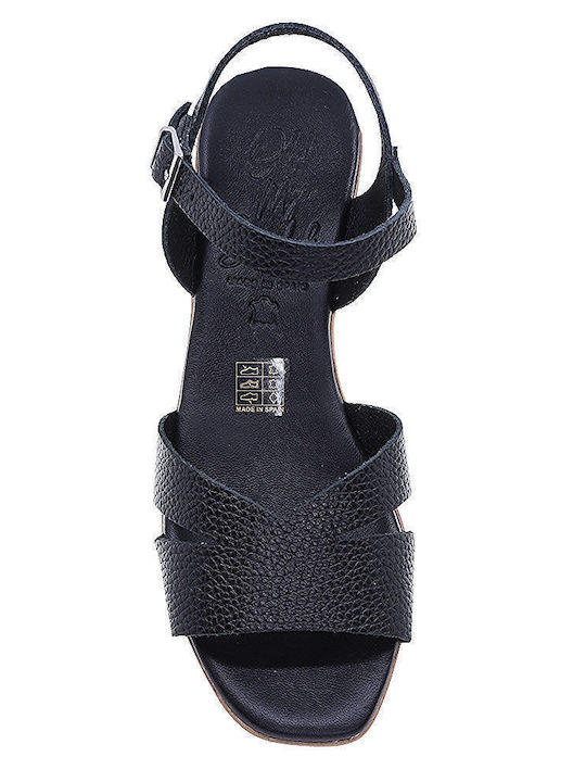 Din piele Sandale Negre