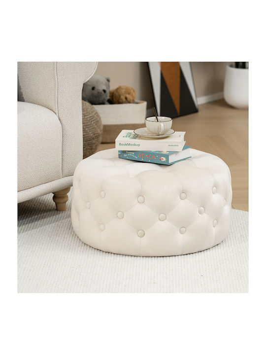 Bean Bag Stool Poof Ferdia Cream 59x59x28.5cm