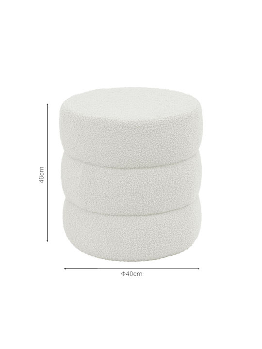 Bean Bag Stool Poof Kioto White 40x40x40cm