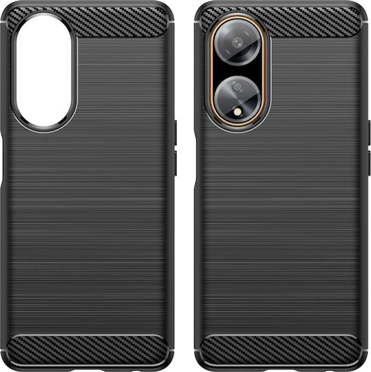 Hurtel Carbon Back Cover Σιλικόνης Μαύρο (Oppo A98)
