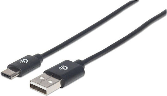 Manhattan USB 2.0 Кабел USB-C Мъжки - USB-A Черен 1м 353298