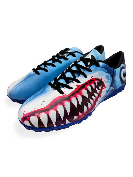 TF High Football Shoes with Molded Cleats Blue