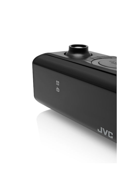 JVC Ceas De Masă Digital Led Cu Ceas Deșteptător Și Radio Negru RA-E211B