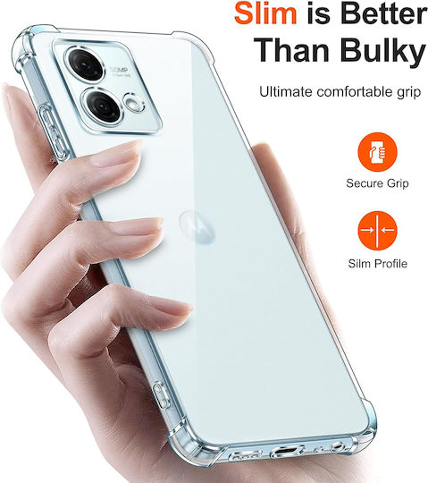 Techsuit Shockproof Clear Back Cover Silicone with Strap Transparent (Motorola Moto G84)