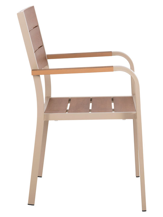 Gartenstühle Aluminium Champagner 55x52x86cm