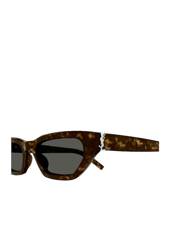 Ysl Sunglasses Brown with Acetate Frame & Gray Lens