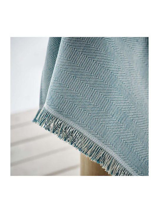 Gofis Home Rene Ριχτάρι Διθέσιου Καναπέ Πλεκτό 180x250εκ. Turquoise Blue Ss24 732