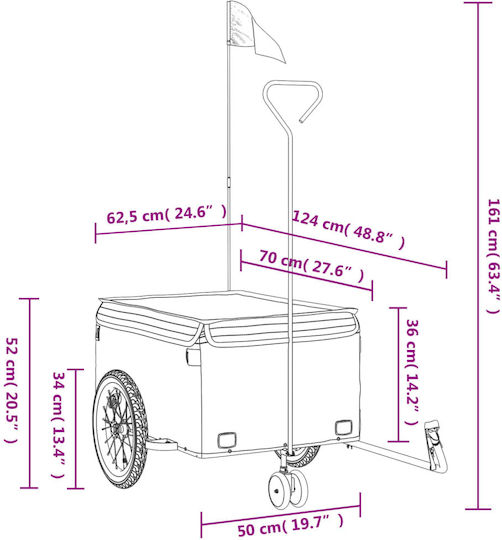 vidaXL Bicycle Trailer