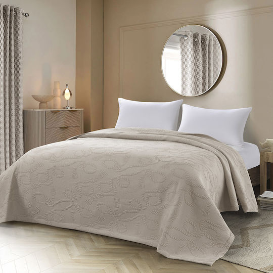 Beauty Home Pătură Piqué Superdublă 230x270cm Culoarea Nisipului 11176YD-NISIP
