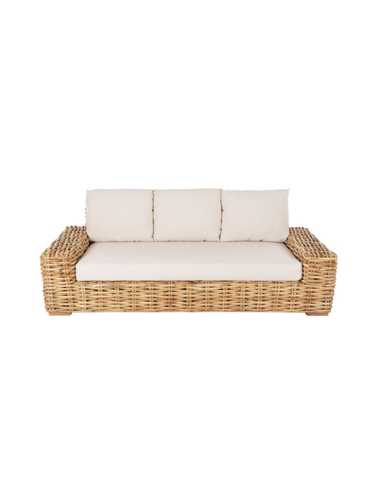 Tropel Baumsessel-Sofa Außenbereich Holz mit Kissen 192x88x70cm