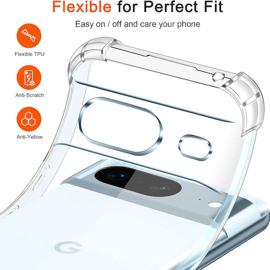Techsuit Shockproof Clear Umschlag Rückseite Silikon Transparent (Google Pixel 7)