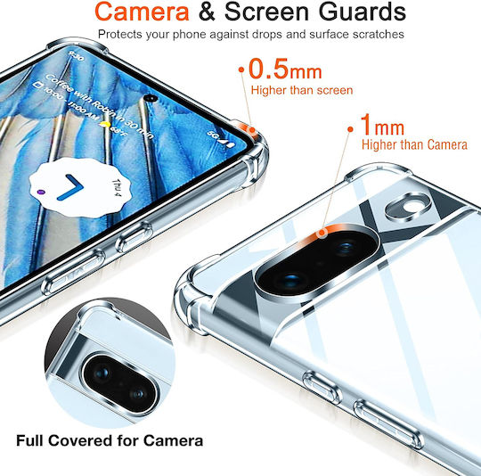 Techsuit Shockproof Clear Umschlag Rückseite Silikon Transparent (Google Pixel 7)