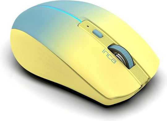 Inca 1600 DPI Безжичен Bluetooth Мишка Жълт