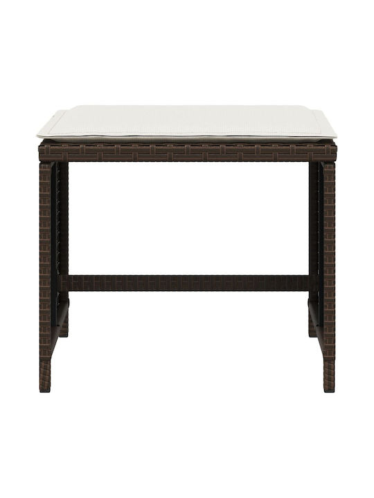 Garden Stool Cube Outdoor Rattan with Cushion Brown 4 Pieces 41x41x36cm