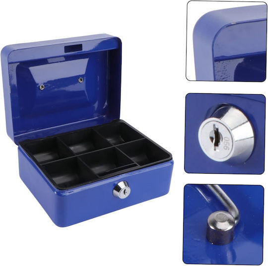 Kassenschrank mit Schloss ZT1XJ33QWS101ALBASTRU Blau