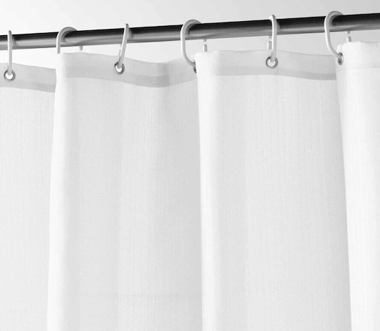 Kipper Yaline Κουρτίνα Μπάνιου 180x200cm White Kipper Yaline Κουρτίνα Μπάνιου 180x200cm White