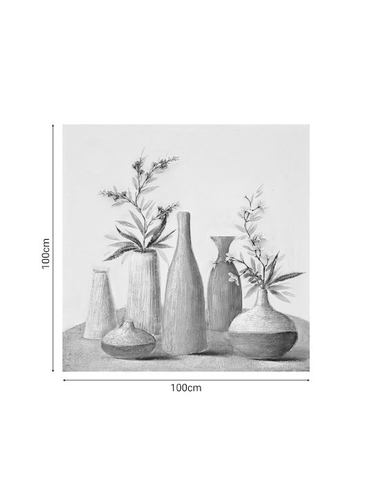 Inart Vase Painting on Canvas 100x100cm