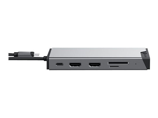 Alogic USB-C Docking Station με HDMI Ethernet και σύνδεση 3 Οθονών Ασημί (DUCDDV3)