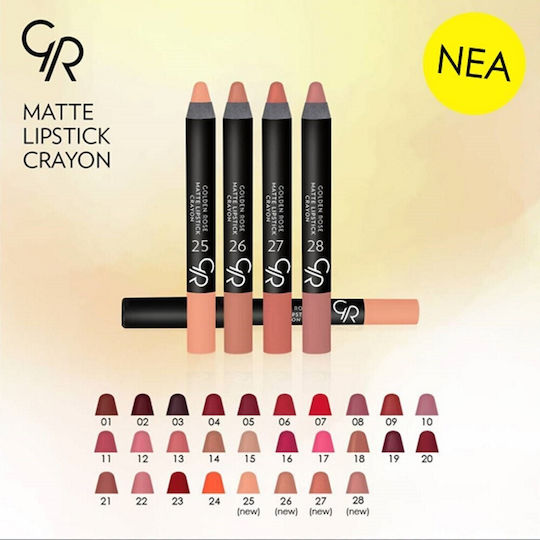 Golden Rose Matte Crayon Pencil Lipstick Matte 17 3.5gr