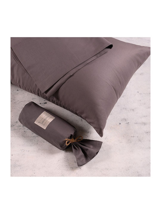 Melinen Sheet Super-Double with Elastic 160x200+32cm. Urban Line Dark Grey