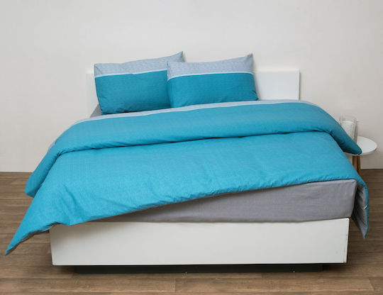 Anna Riska Premium 5010 Σετ Σεντόνια Υπέρδιπλα με Λάστιχο 160x200+25εκ. Πετρόλ (4τμχ)