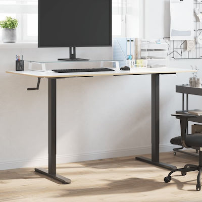 vidaXL Collapsible Chair Desk made of Metal Suitable for Office Black 135x60x70cm