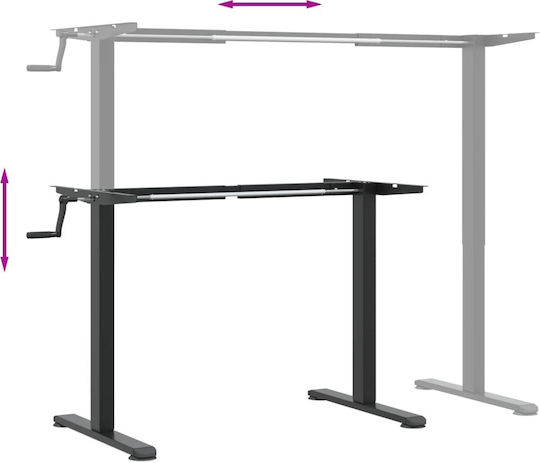 vidaXL Collapsible Desk Base made of Metal Black 135x60x70cm