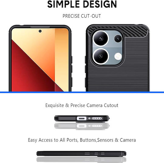 Techsuit Carbon Back Cover Silicone Black (Redmi Note 13 Pro 4G / Poco M6 Pro 4G)