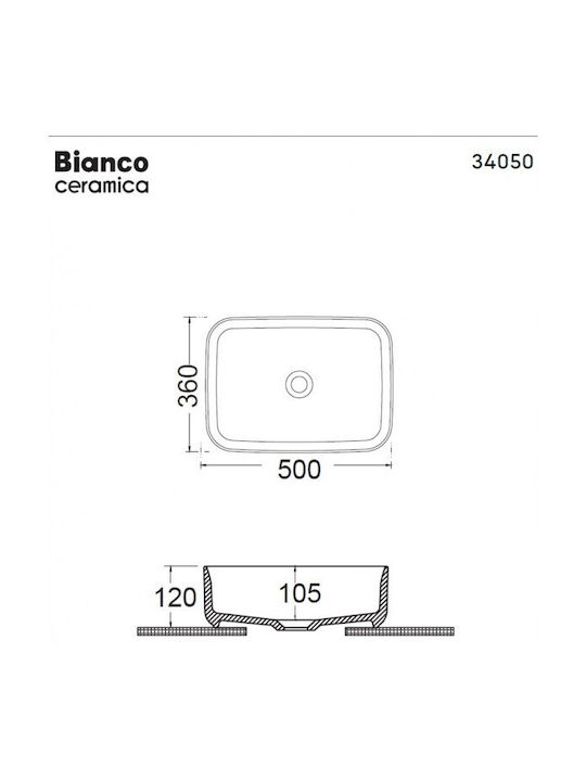 Bianco Ceramica Punto Aufsatzwaschbecken Porzellan 50x36cm Anthracite Matt