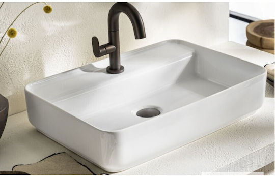 Bianco Ceramica Aufgesetztes Waschbecken Porzellan 55x40x55cm Bianco Ceramica