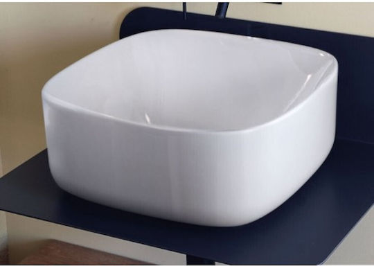Scarabeo Moon Επικαθήμενος Νιπτήρας Πορσελάνης 42x42x42cm Moon white