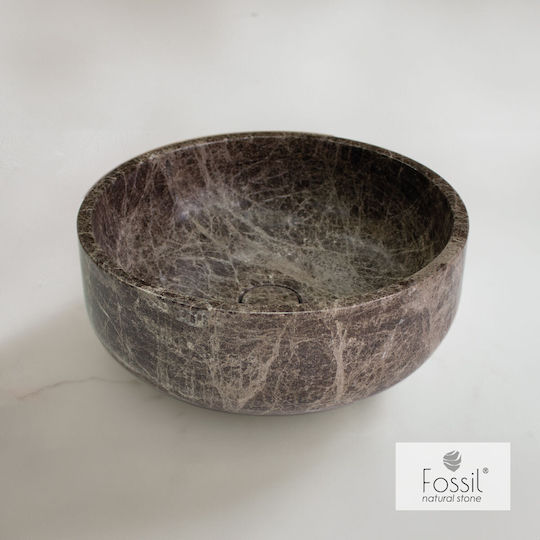 Fossil Thalo Επικαθήμενος Νιπτήρας Μαρμάρινος 39x39x14cm