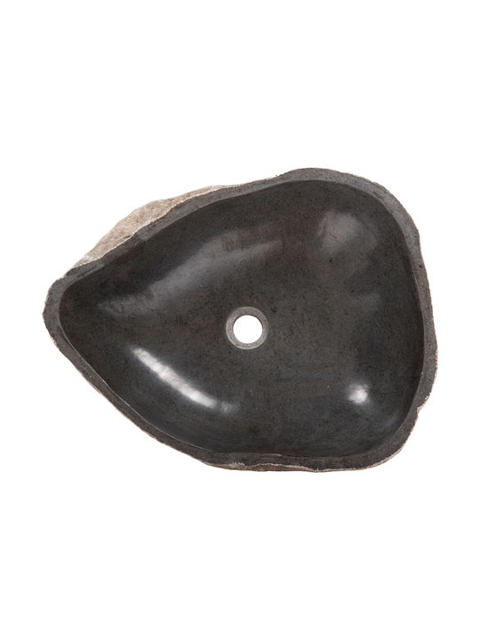 HomeMarkt Επικαθήμενος Νιπτήρας Πέτρινος 55x44x16cm Γκρι
