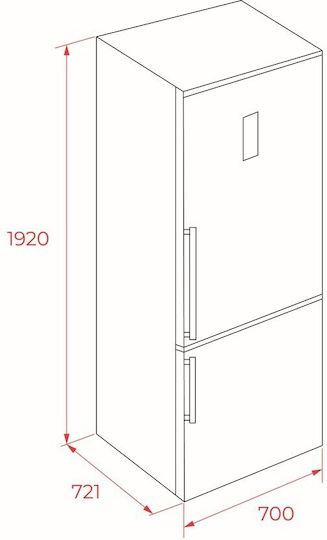Teka Ψυγειοκαταψύκτης 481lt NoFrost Υ192xΠ70xΒ72.1εκ. Λευκός RBF 78725 GWH