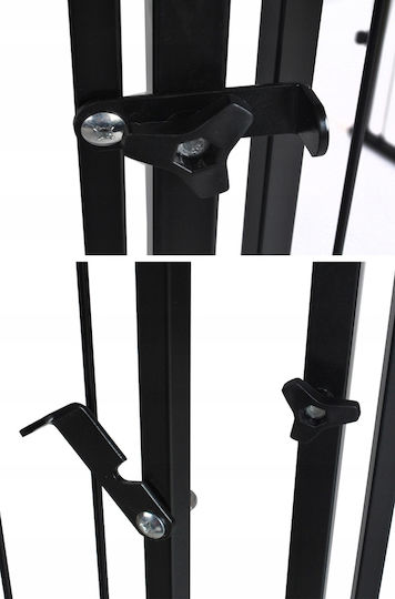 Ecran de protecție pentru șemineu din metal 74.5x74.5cm Negru