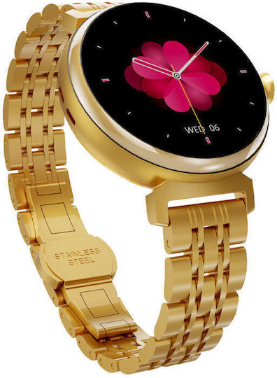 HiFuture Aura Edelstahl Smartwatch mit SIM und Pulsmesser (Gold)