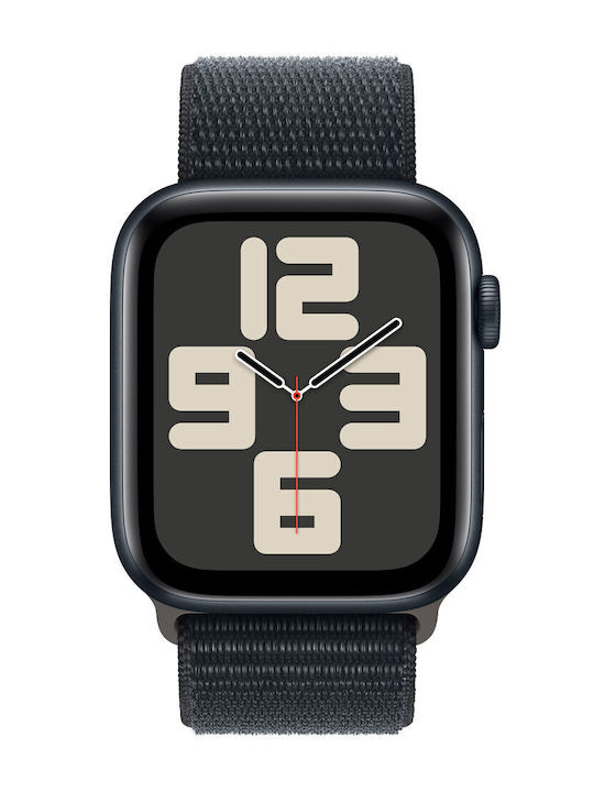 Apple Watch SE 2023 Aluminiu 44mm Rezistent la apă cu pulsometru (Midnight cu Midnight Sport Loop)